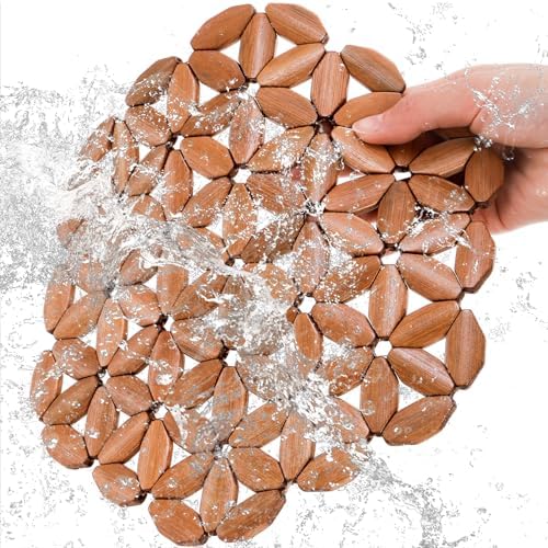 Tlence 8 Pack Bamboo Trivet Mat, Bamboo Hot Plate Pad, Heat Resistant