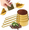 11 pcs Gold Measuring Cups and Spoons Set,Includes 4pcs Measuring Cups