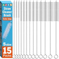 AZEN 15 Pack Straw Cleaner Brush Set, 12 Inch