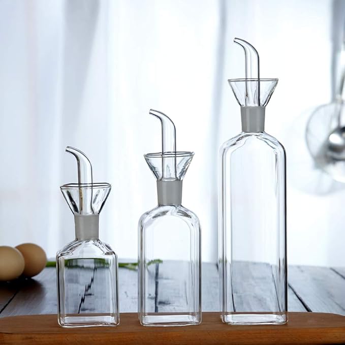 LandHope Oil Bottle Glass Olive Oil Dispenser Bottle Glass Cooking Oil Vinegar - Image 5