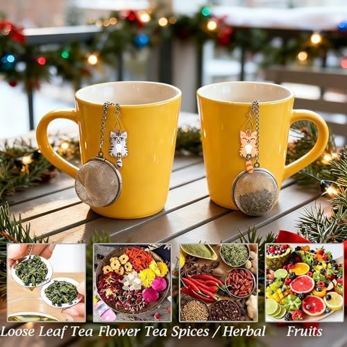 Cat Tea Infusers for Loose Leaf Tea, 2PCS Stainless Steel Tea Strainer