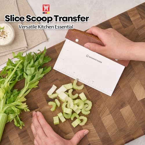 Stainless Steel Dough Scraper with Wooden Handle | Bench Scraper for