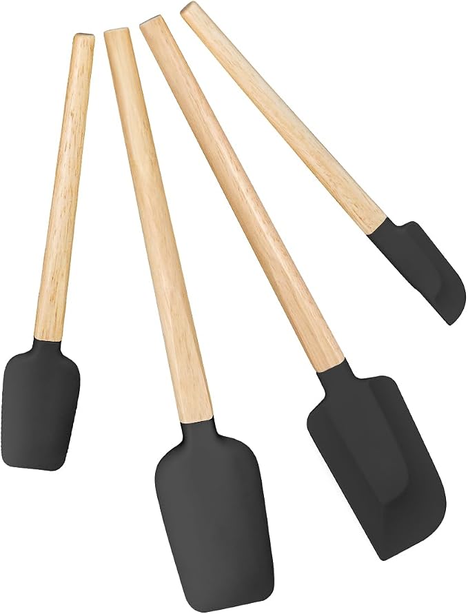 Silicone Spatula Set, Food Grade Rubber Spatula-4 Piece Nonstick Rubber Spatulas by HighQualityKitchenAccessory