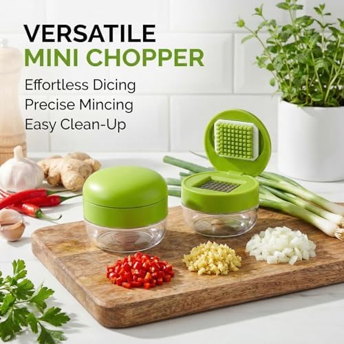 2-Pack Stainless Steel Garlic Press Set with Peeler and Brush