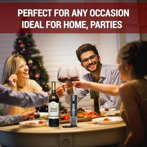 JINGASA Electric Wine Opener with Automatic Corkscrew & Foil Cutter