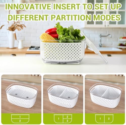 LUXEAR 3-Piece Fruit Storage Containers, White