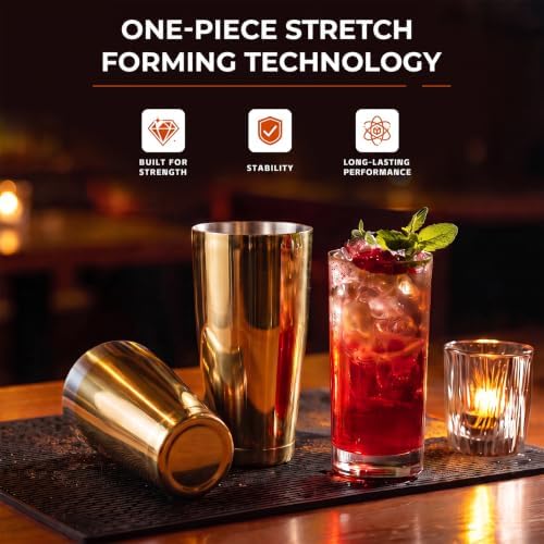 Boston Cocktail Shaker Set 6-Piece Stainless Steel Bartender Kit