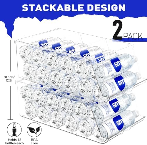SCAVATA 4 Pack Stackable Drink Organizer Bundle, 2 Tall Skinny Can