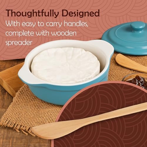 Muldale Ceramic Camembert Baker with Lid and Wooden Spreader - Brie