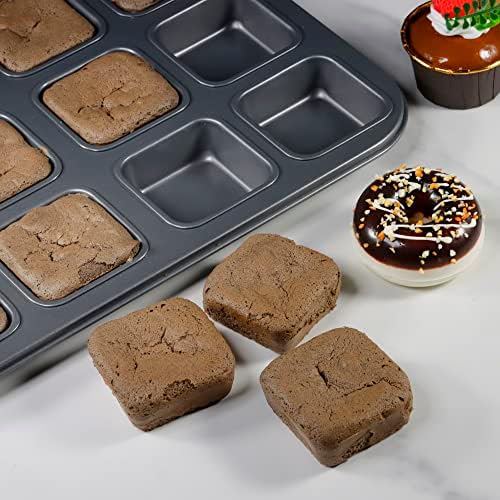 Tiawudi 2 Pack Brownie Pan, Non-stick Bakeware for Bread and Loaf