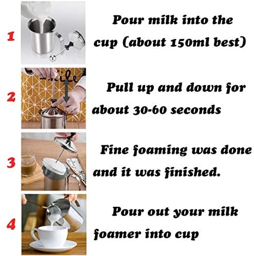 Milk Frother, HomeGoal Stainless Steel Manual Milk Foamer, Handheld