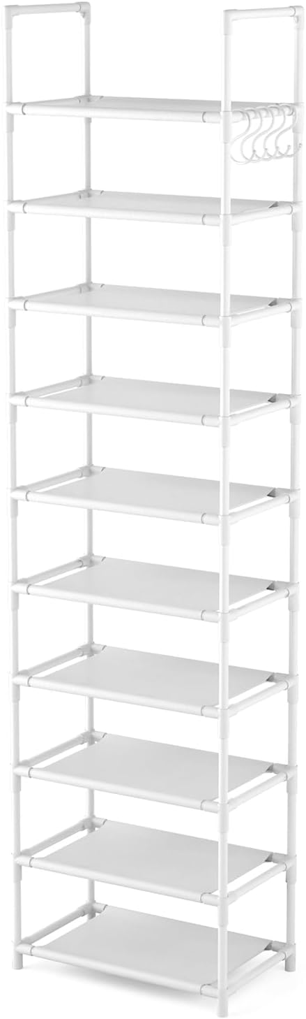 LANTEFUL 10 Tiers Tall Shoe Rack 20-25 Pairs Boots Organizer Storage Sturdy - Image 8