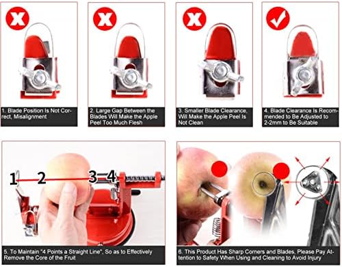 Kitchen Apples Peeler Corer Slicer, 3 in 1 Hand Held Kitchen Peeling