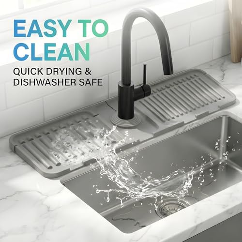 Silicone Faucet Mat for Kitchen Sink Splash Guard, 2-Piece Set – Each