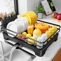 Kitsure Dish Drying Rack, 15.7" x 12.0" x 5.5", Black