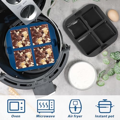 Webake Silicone Air Fryer Brownie Pan for Baking, Nonstick 2.6" Square