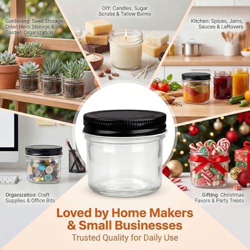 QAPPDA 4 oz Mini Mason Jars with Lids, 40 Pack