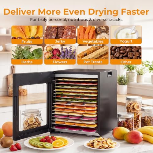 Homdox 14-Tray Stainless Steel Food Dehydrator
