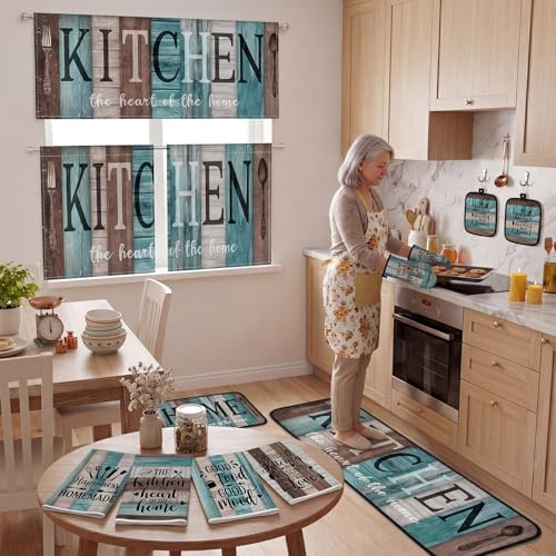 Britimes Kitchen Decor Sets, 13 Pack, Farmhouse Teal Turquoise