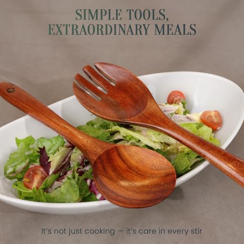 6-Piece Natural Teak Wood Utensil Set