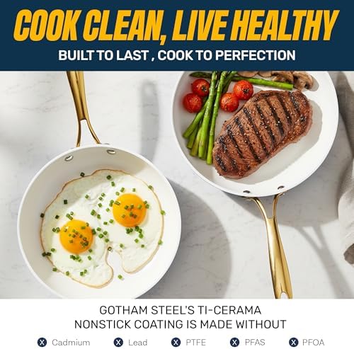 GOTHAM STEEL 12 Pc Titanium Ceramic Cookware Set Nonstick, Diamond