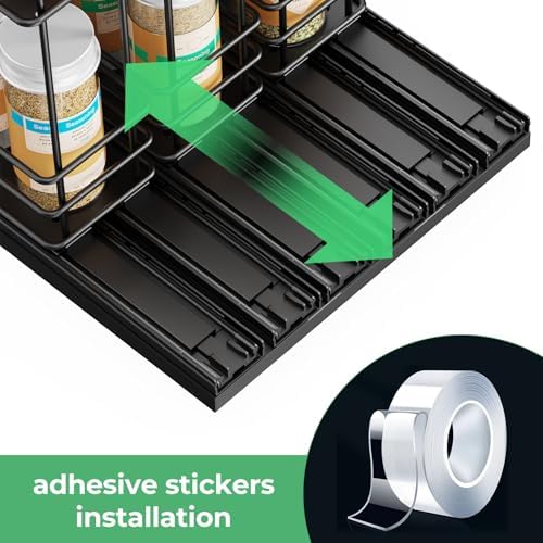 Mystozer Pull Out Spice Rack Organizer for Cabinet, Slide Out Spice