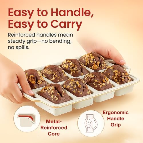 Silicone Mini Loaf Pans for Baking, 2-Pack – 8 Cavity Nonstick Bread