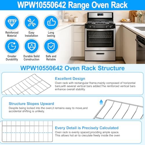 UPGRADE WPW10550642 Oven Rack Replacement For Whirlpool Oven Racks