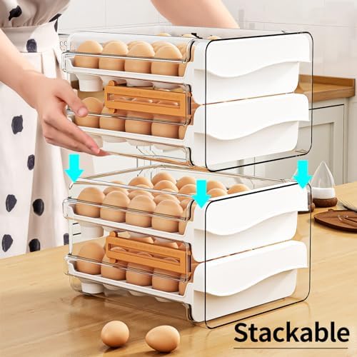 JOYZAN Egg Holder for Fridge 60 Count Large Capactity Egg Storage