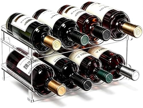 Plastic Stackable Wine Rack for Refrigerator - Large Capacity Water