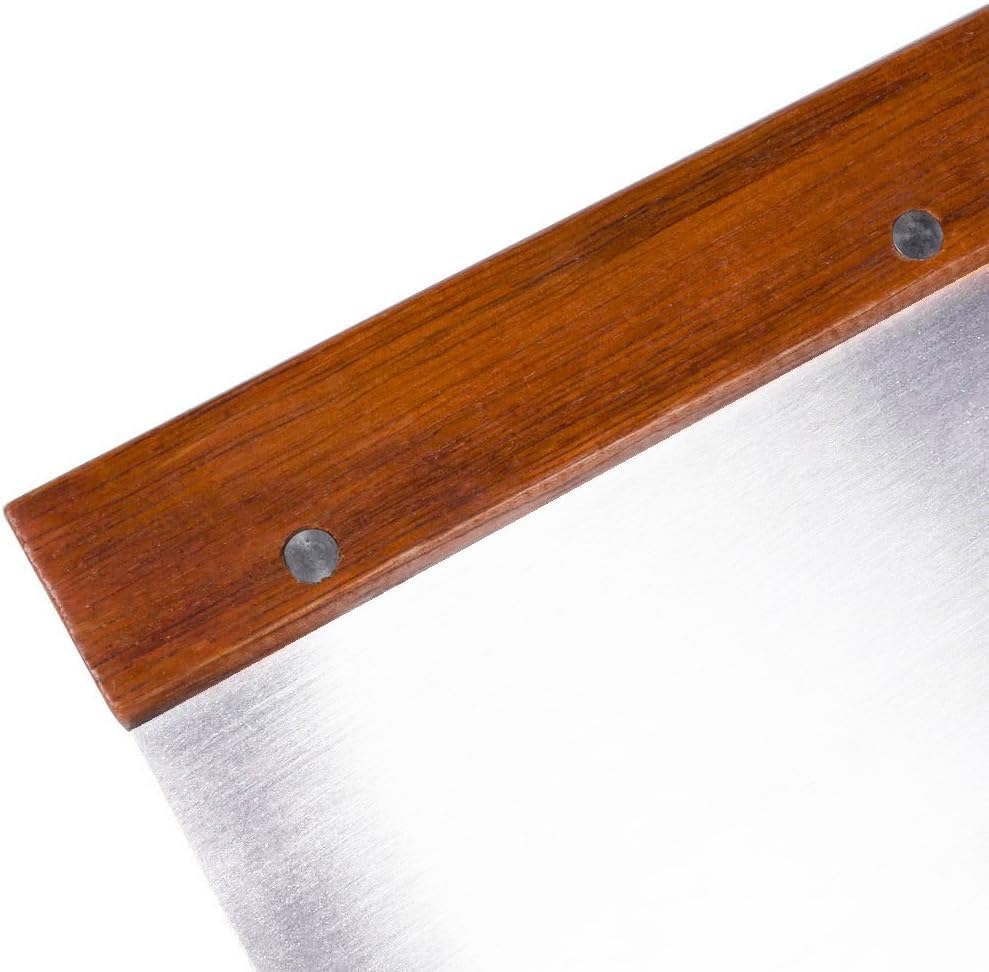 6 x 4" Stainless Steel Bench Scraper with Wooden Handle by Betolla