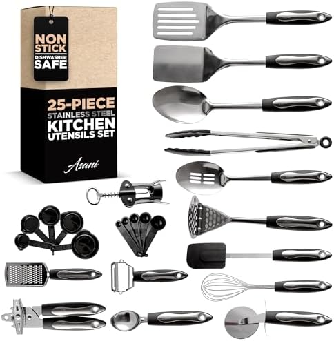 Asani 25-Piece Stainless Steel Kitchen Utensil Set