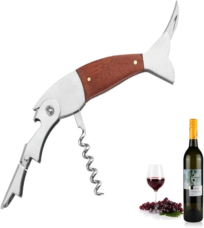 Unique Fish Corkscrew, Professional Waiters Corkscrew Wine Key Bottle Opener - Image 2