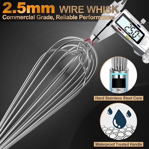 Webake 17 Inch & 14 Inch Commercial Whisk Set of 2, 304 Stainless