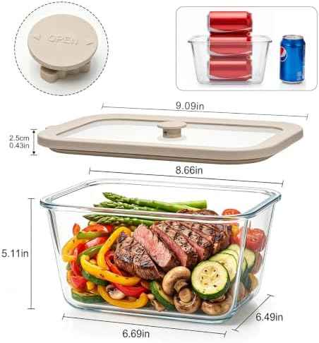 2 Pack 82oz Large Glass Food Storage Containers with Lids
