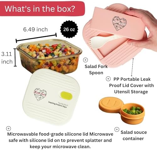 AI LOVE PEACE Microwave Ramen Bowl & Glass Meal Prep Container Bundle