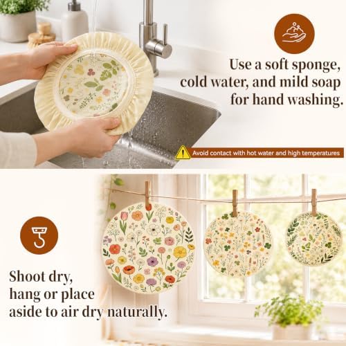 Reusable Beeswax Bowl Covers, 3 Pack, 12/10/8 Inch