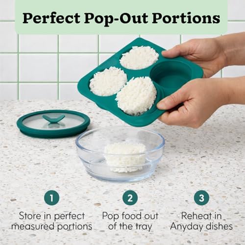 Anyday Silicone Freezer Tray, 1/2-Cup, 4 Oz / 125mL (Kale)