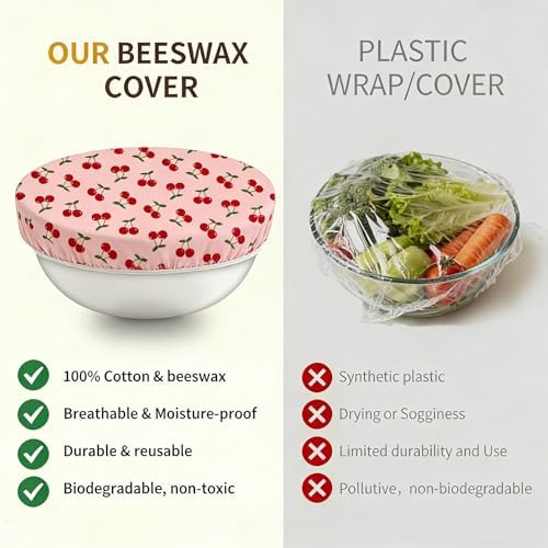JarThenaAMCS 3Pcs Reusable Beeswax Bowl Covers
