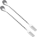 BRIOUT 2 Pcs Bar Spoon, 12 Inches Long Handle Drink Stirrer, Stainless Steel by Briout