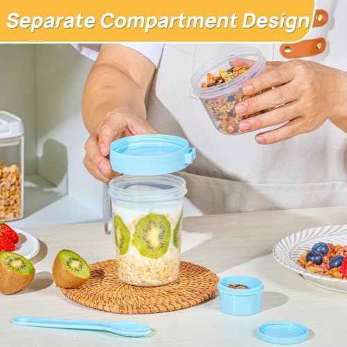 Vtopmart Yogurt Parfait Cups, 4 Pack, 27oz, with Lids & Spoons
