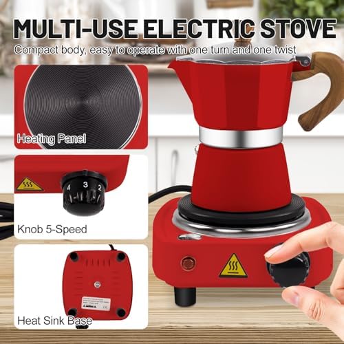 2-in-1 Moka Pot Espresso Set, 3 Cup Aluminum