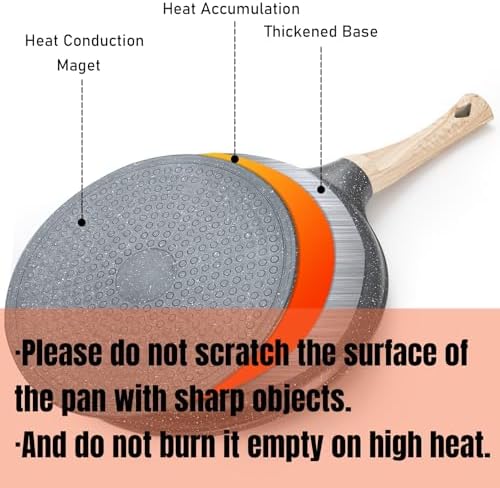 Hiceeden Nonstick Crepe Pan with Spreader, 10-Inch Tortilla Pan with