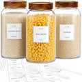 CONNOO 3Pcs-93oz Large Cereal Containers Storage with Acacia Wood Lids