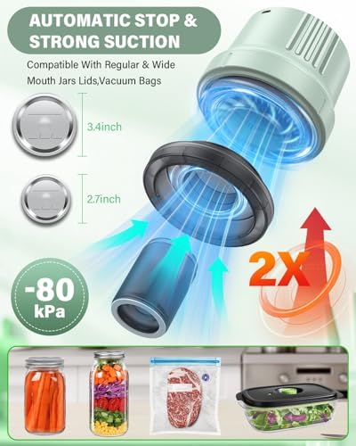 Mason Jar Vacuum Sealer Kit, Fully Automatic