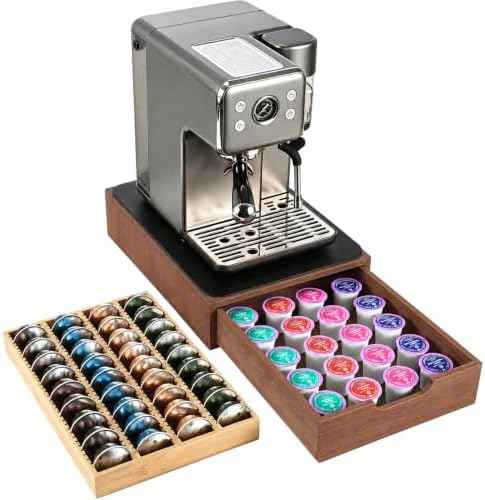 Coffee Pod Storage Drawer Organizer Compatible with K-Cup Nespresso Capsule