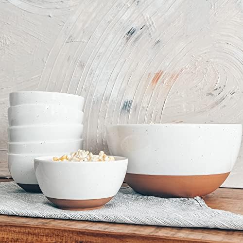 Mora Ceramic Small Dessert Bowls - 16oz, Set of 6 - Microwave, Oven