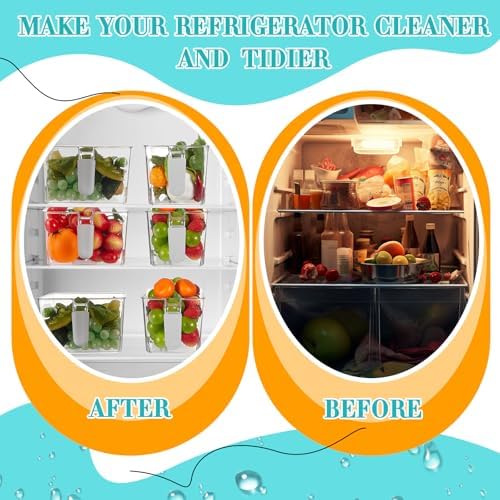 Havawish Ice Storage Bin and Flexible Scoop Set Plastic Freezer Bin