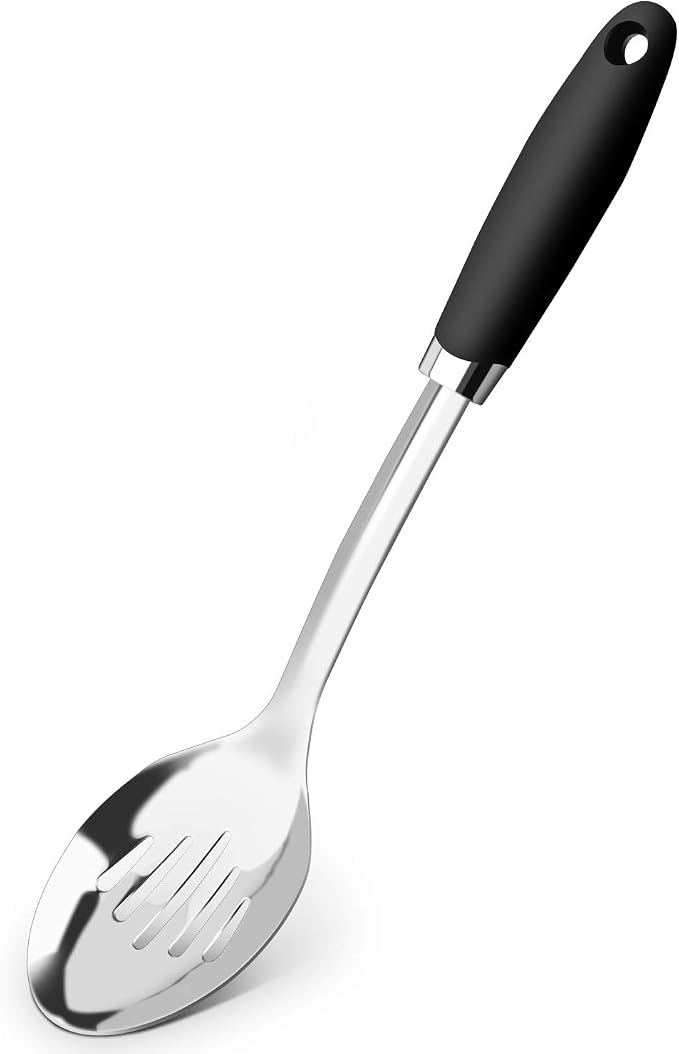Brushed Stainless Steel Non-Slip Ergonomic Handle Spoon - Image 2