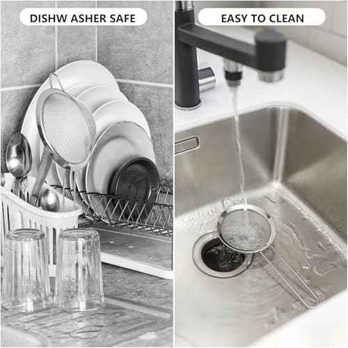 6 PCS Fine Mesh Strainers, Stainless Steel Strainer Set Kitchen Sieve